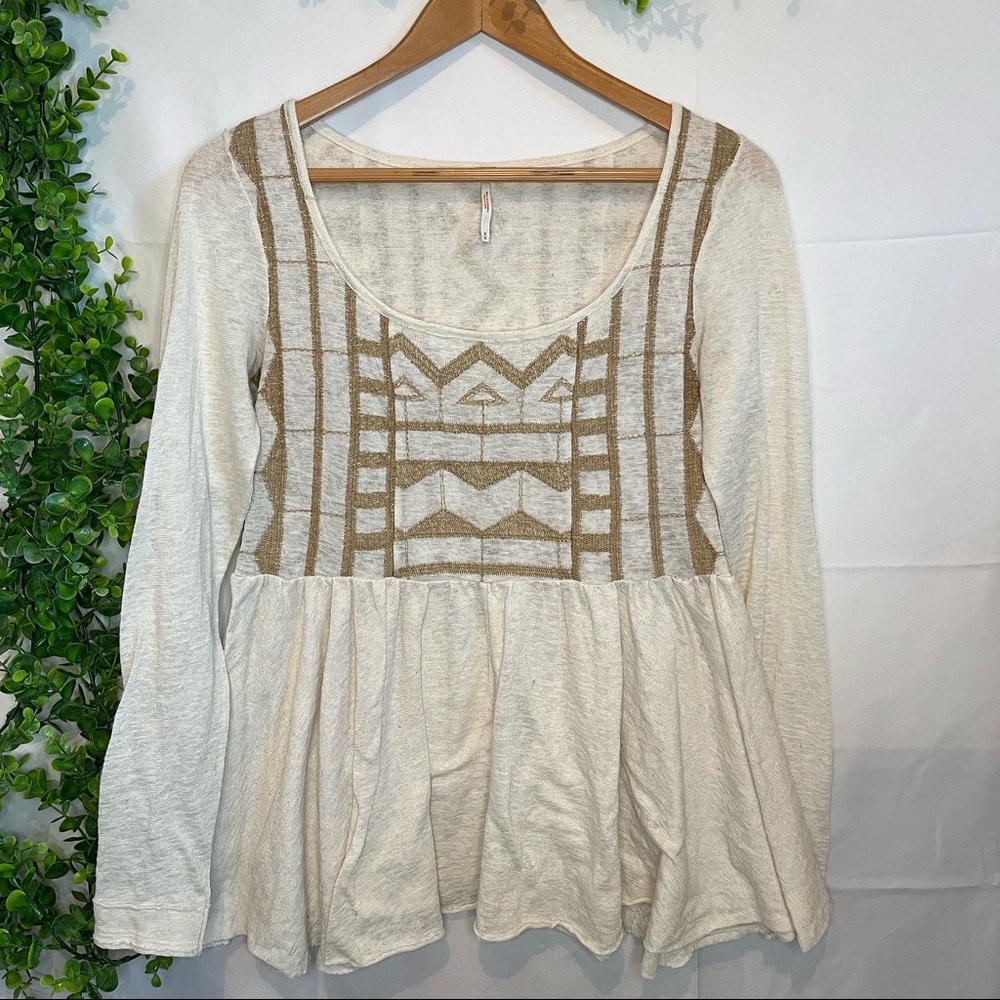 Free People Blouse Neutral